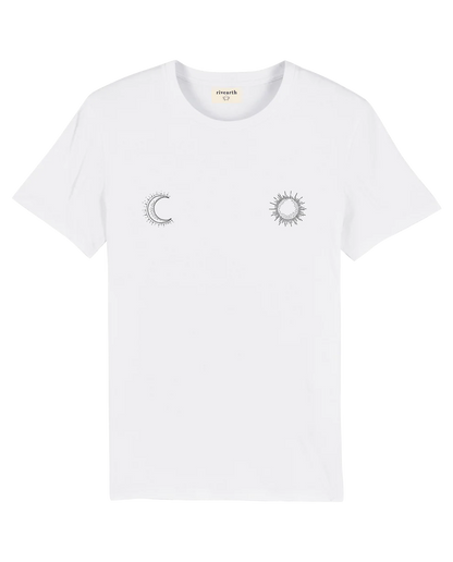 RIVEARTH T-Shirt Lune &amp; Soleil blanc