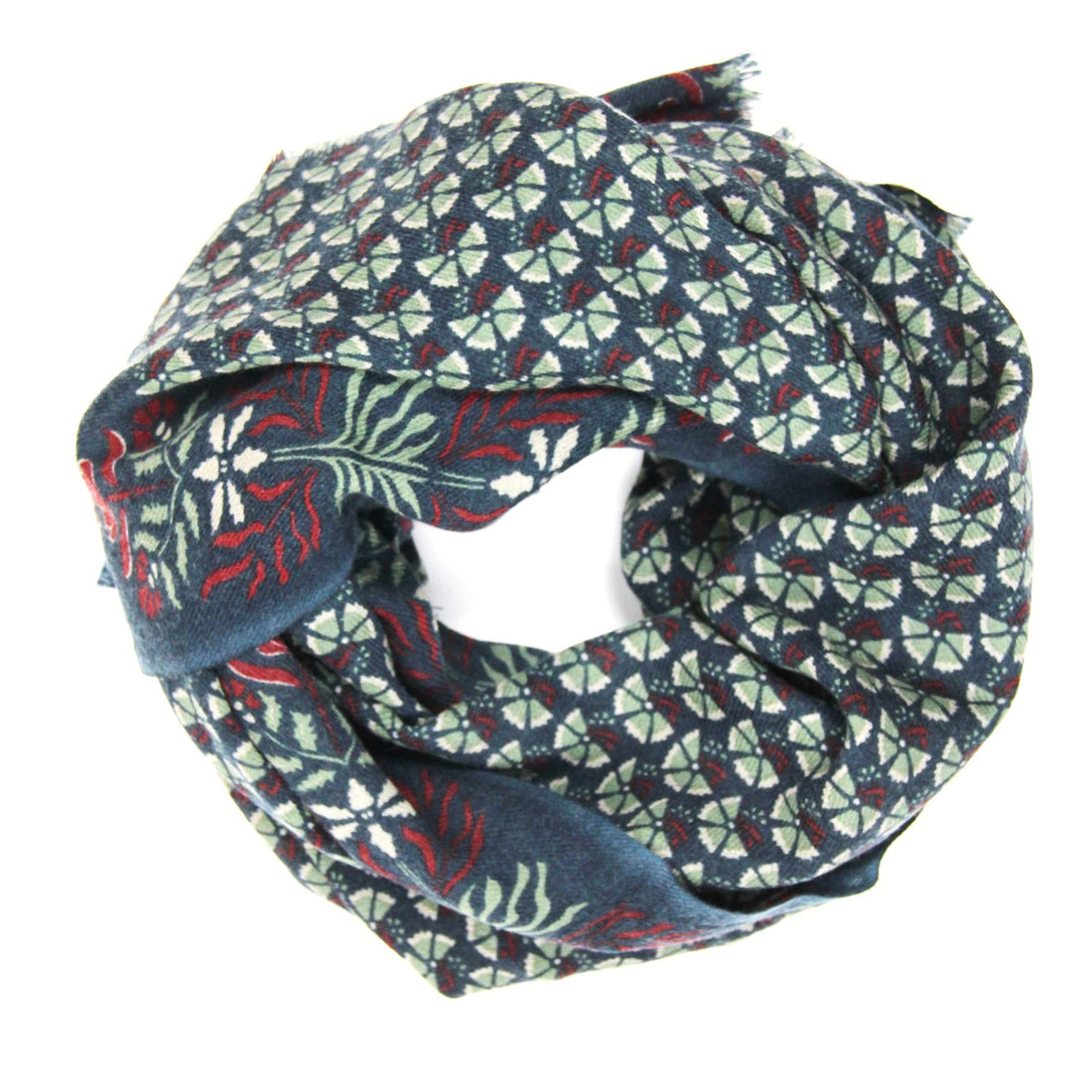 LES BELLES VAGABONDES Echarpe Laine Marigold Marine