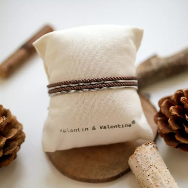 VALENTIN &amp; VALENTINE Bracelet Argenté Marron