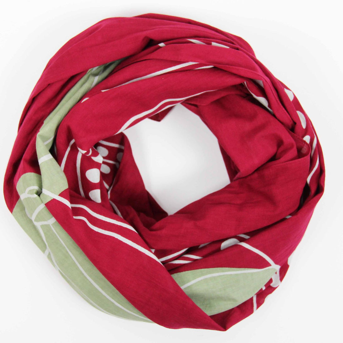 LES BELLES VAGABONDES Foulard Coton Bio Mekong Bordeaux