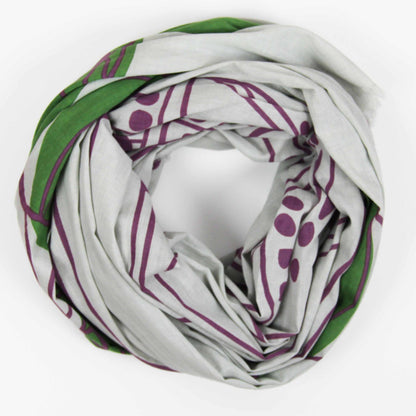 LES BELLES VAGABONDES Foulard Coton Bio Mekong Prune