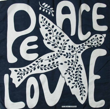 LES BELLES VAGABONDES Mini Soie Peace and Love Marine