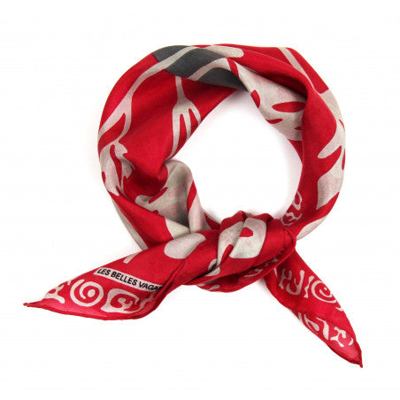 LES BELLES VAGABONDES Mini Soie Arum Rouge