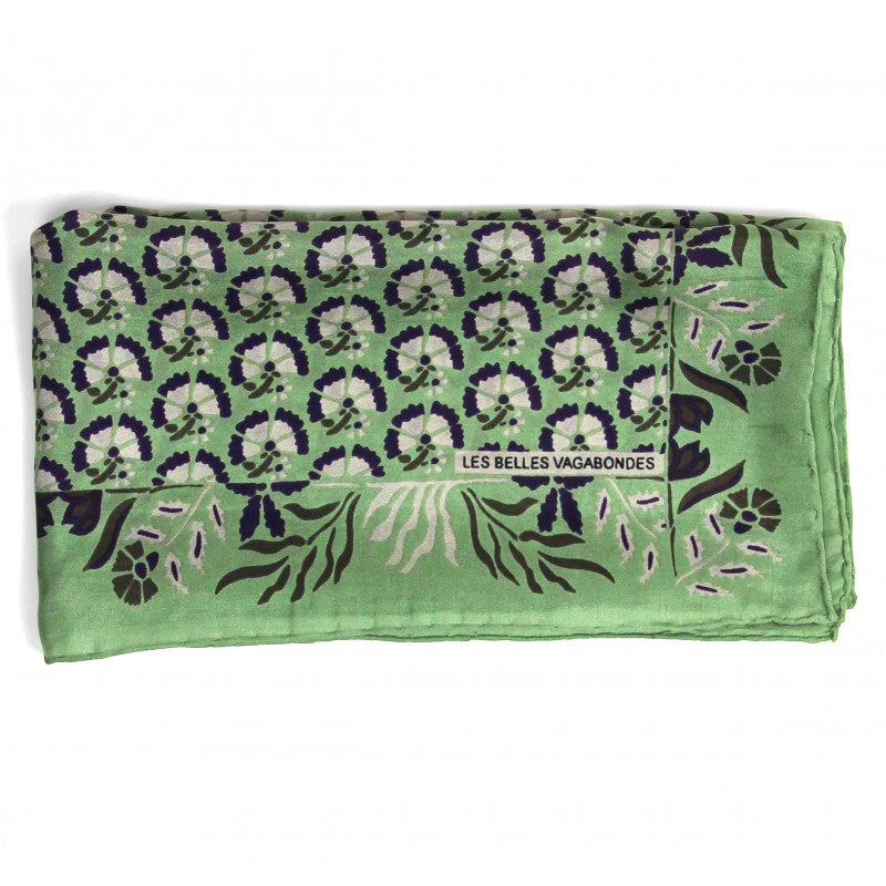 LES BELLES VAGABONDES Mini Soie Augustine Vert