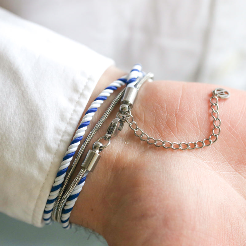 VALENTIN &amp; VALENTINE Bracelet Argenté Mixte Blanc et Bleu