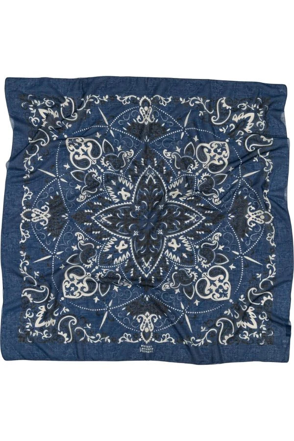 MAISON LECOMTE FLAMENT Foulard Bandana Navy