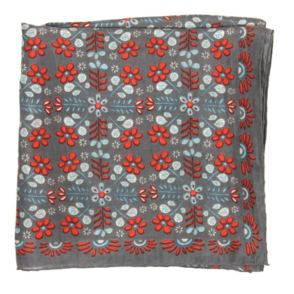 LES BELLES VAGABONDES Grand Carré Soie Nina Marron