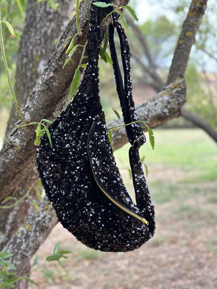LILOU AIX Banane à sequins noir
