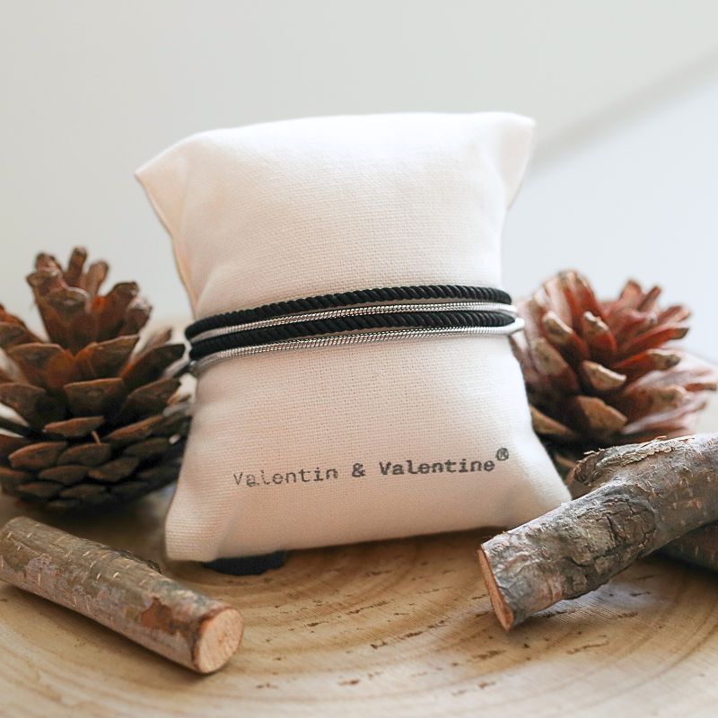 VALENTIN &amp; VALENTINE Bracelet Argenté Noir