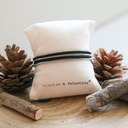 VALENTIN &amp; VALENTINE Bracelet Argenté Noir