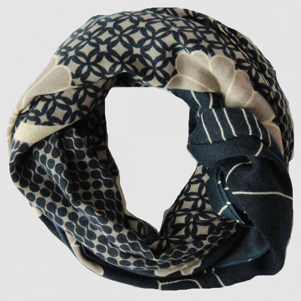 LES BELLES VAGABONDES Echarpe XL Laine Origami Marine