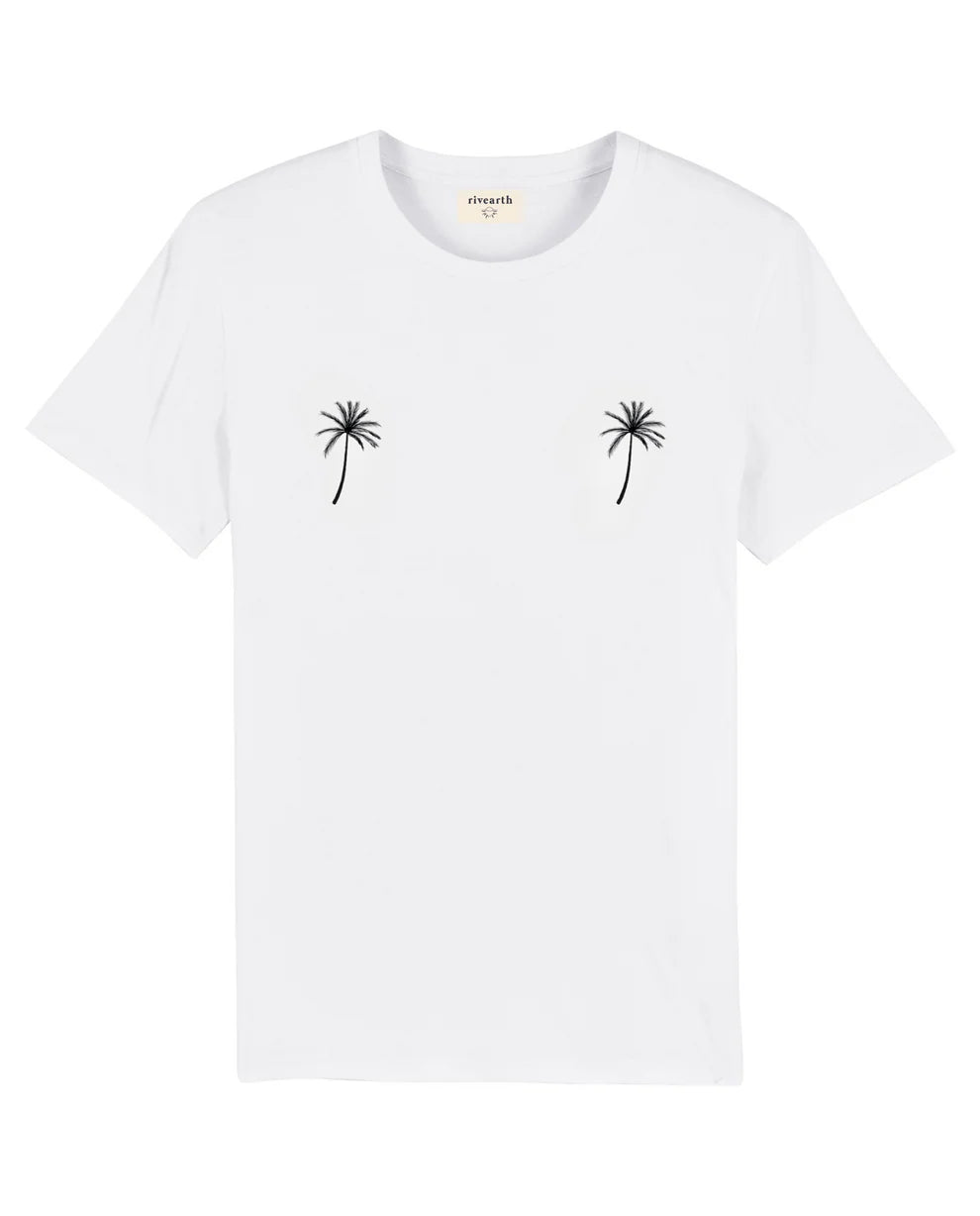 RIVEARTH T-Shirt Palmier blanc
