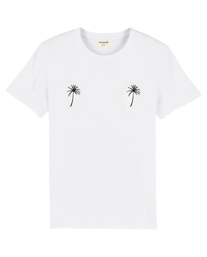 RIVEARTH T-Shirt Palmier blanc