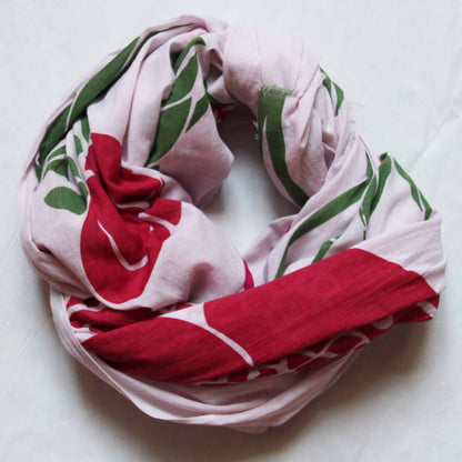LES BELLES VAGABONDES Foulard Coton Bio Poppy Rouge