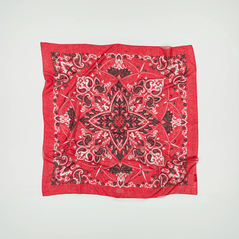MAISON LECOMTE FLAMENT Foulard Bandana Red
