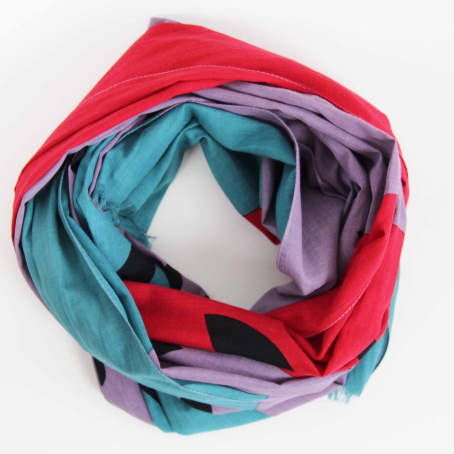 LES BELLES VAGABONDES Foulard Coton Bio Sycomore Rouge