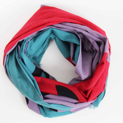 LES BELLES VAGABONDES Foulard Coton Bio Sycomore Rouge