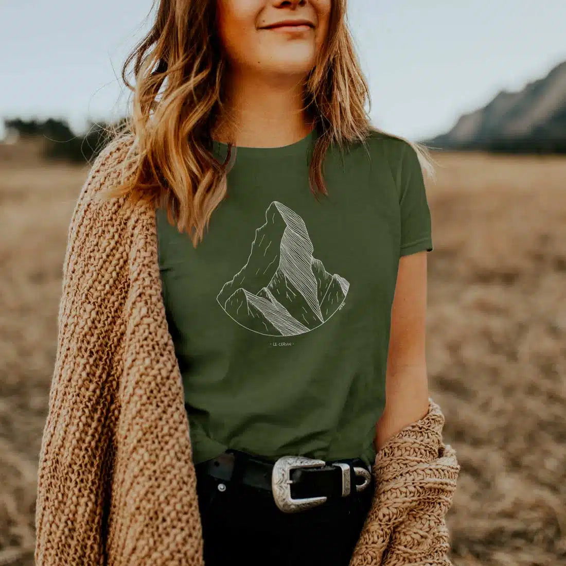 AMT DESIGN T-shirt Femme Cervin Vert militaire