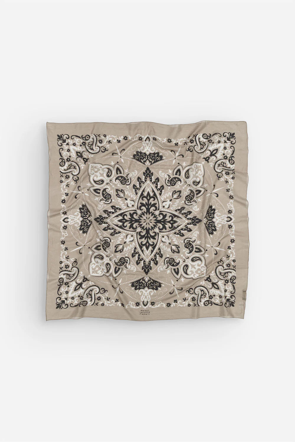 MAISON LECOMTE FLAMENT Foulard Bandana Taupe