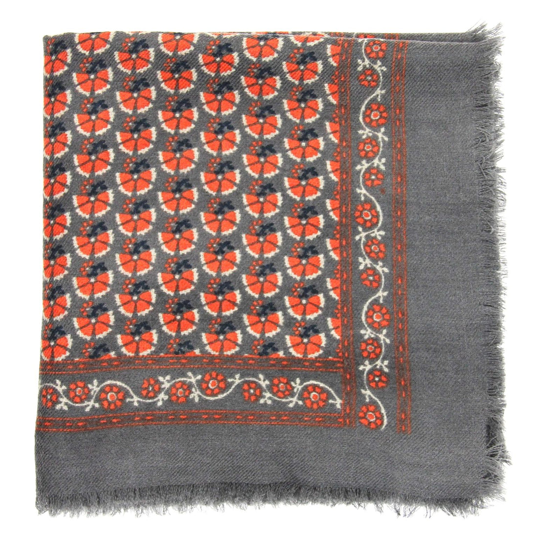 LES BELLES VAGABONDES Carré Laine Valentine Orange