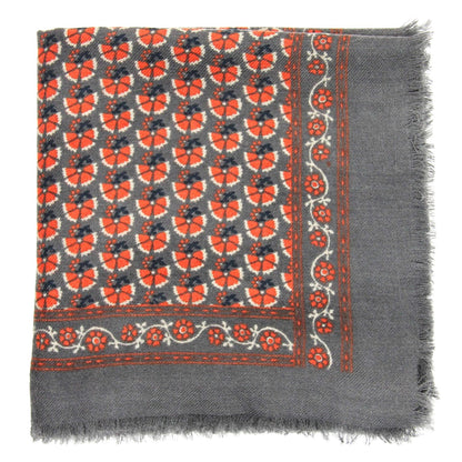 LES BELLES VAGABONDES Carré Laine Valentine Orange