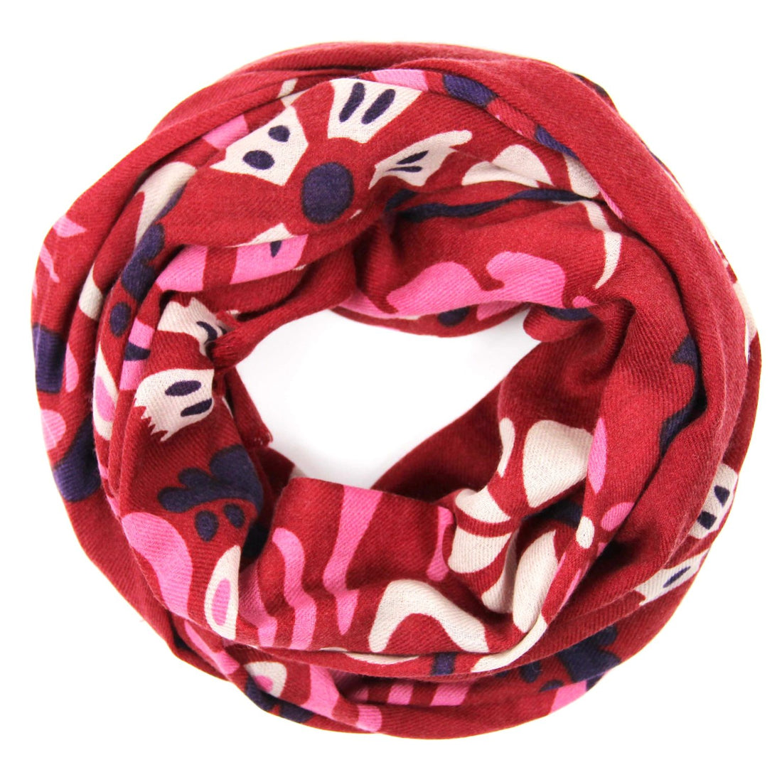 LES BELLES VAGABONDES Echarpe Laine Yvonna Rouge