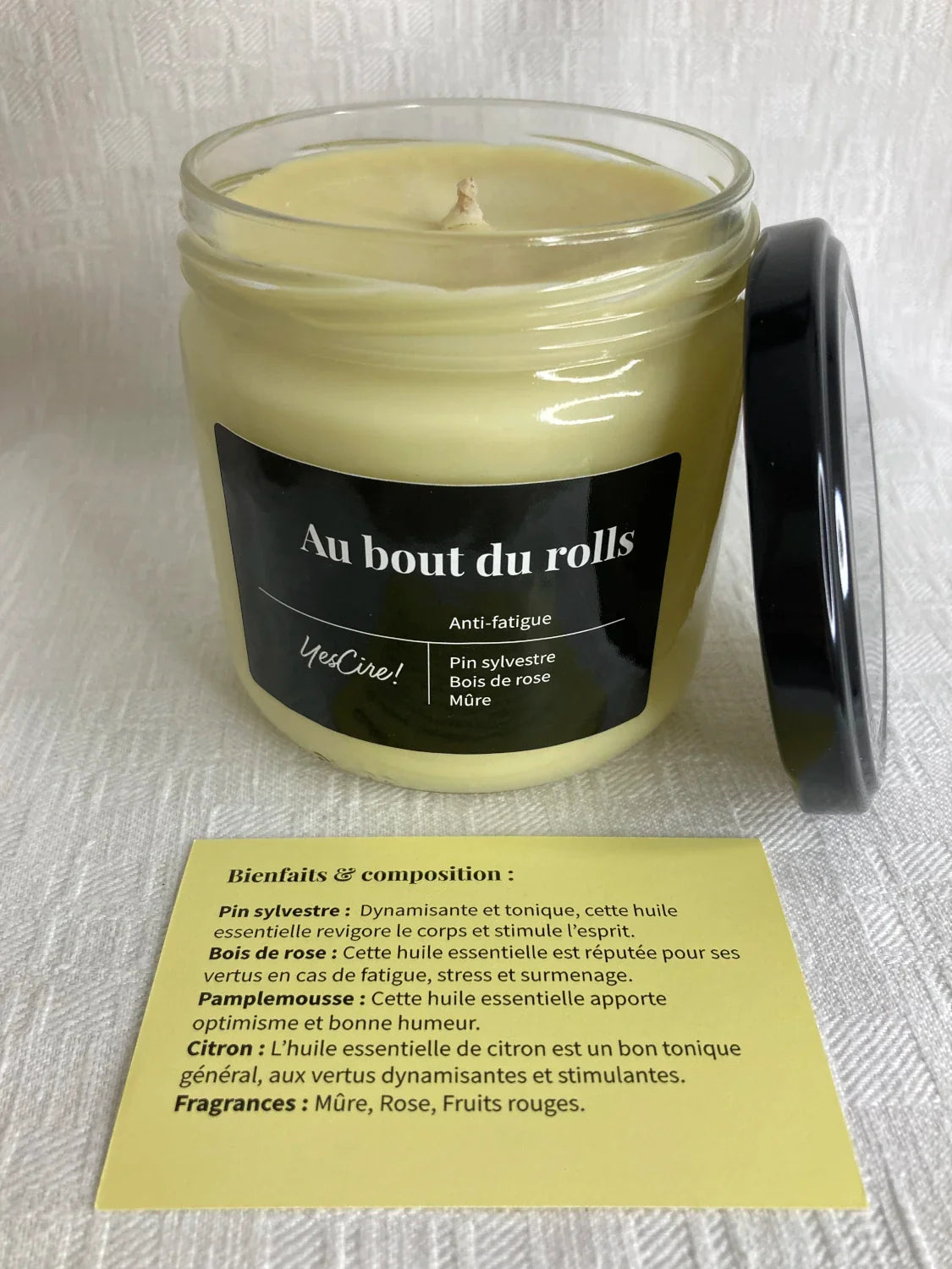 Photo de bougie parfumée Yes Cire artisanale ouverte à base de cire de soja vendue à Lausanne